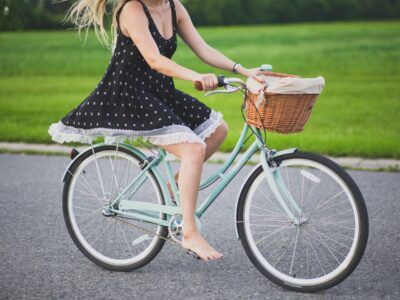 woman on a bike